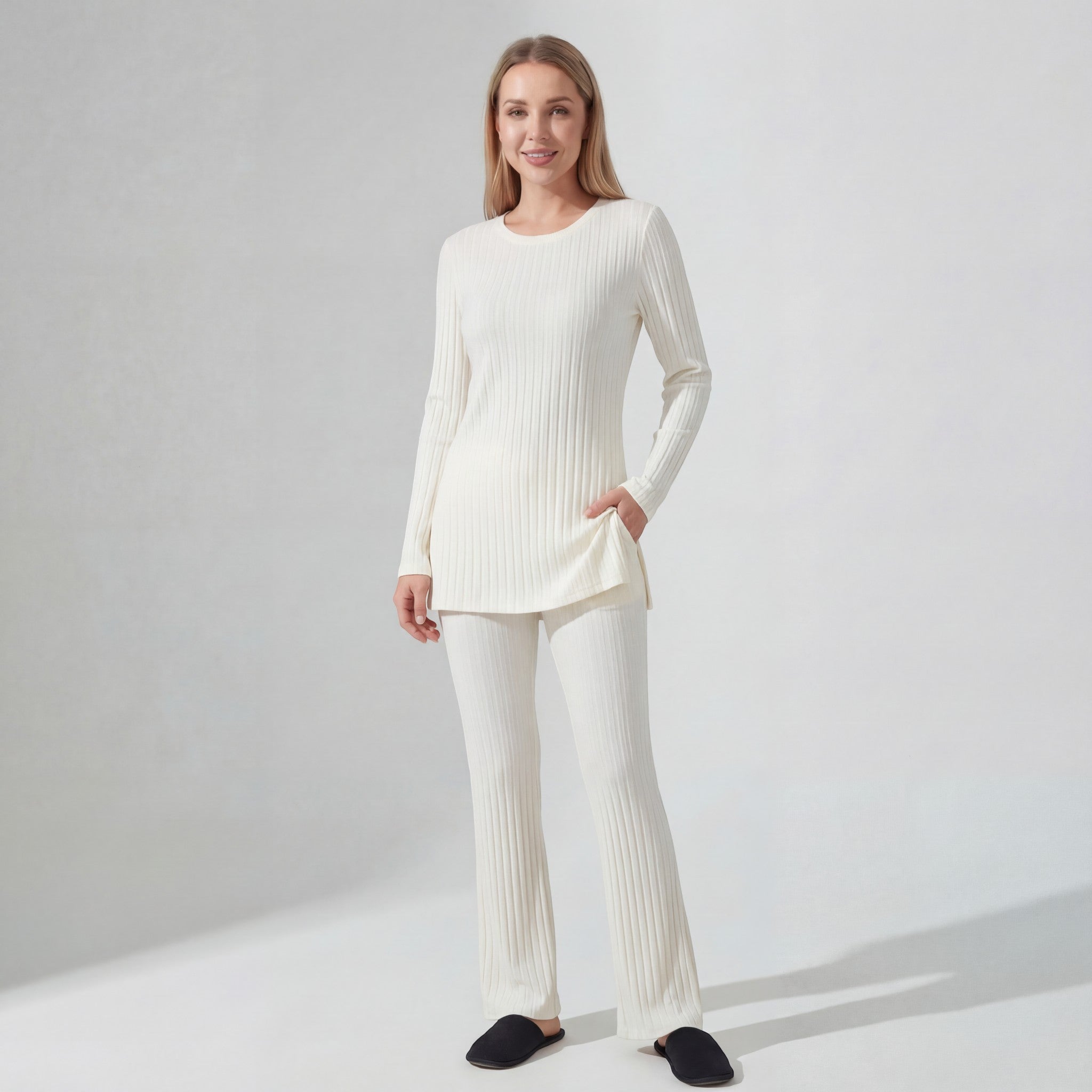 Riche | Ensemble Deux Pièces Femme en Maille Côtelée