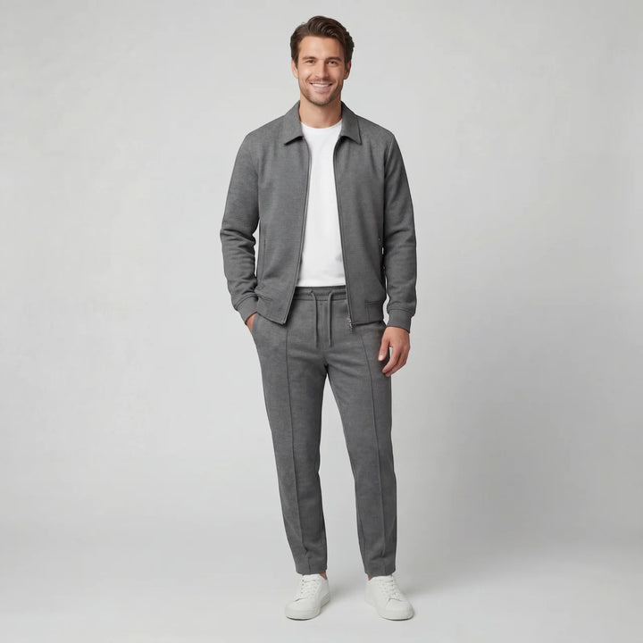 Herresæt med jakke og bukser i bomuldsblanding – Slim fit