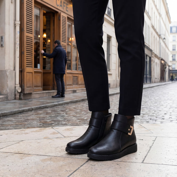 Riche | Women's faux leather wedge ankle boots