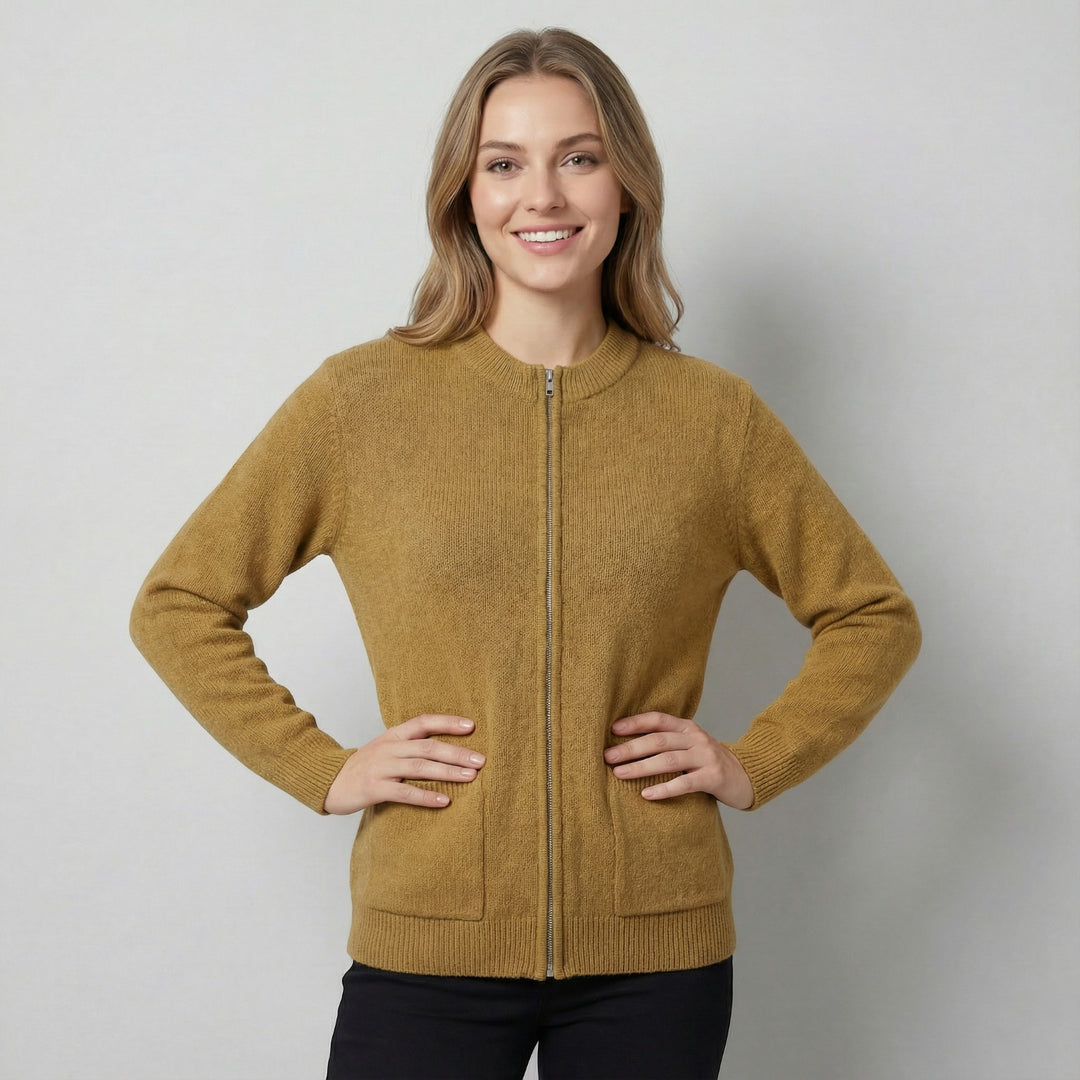 Riche | Women's Zipper-Front Knit Cardigan