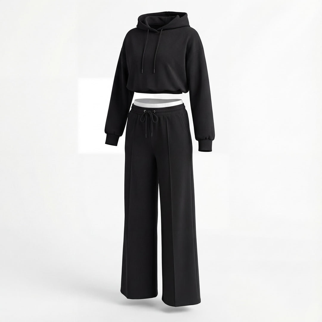 Riche | Ensemble femme en maille fine à capuche