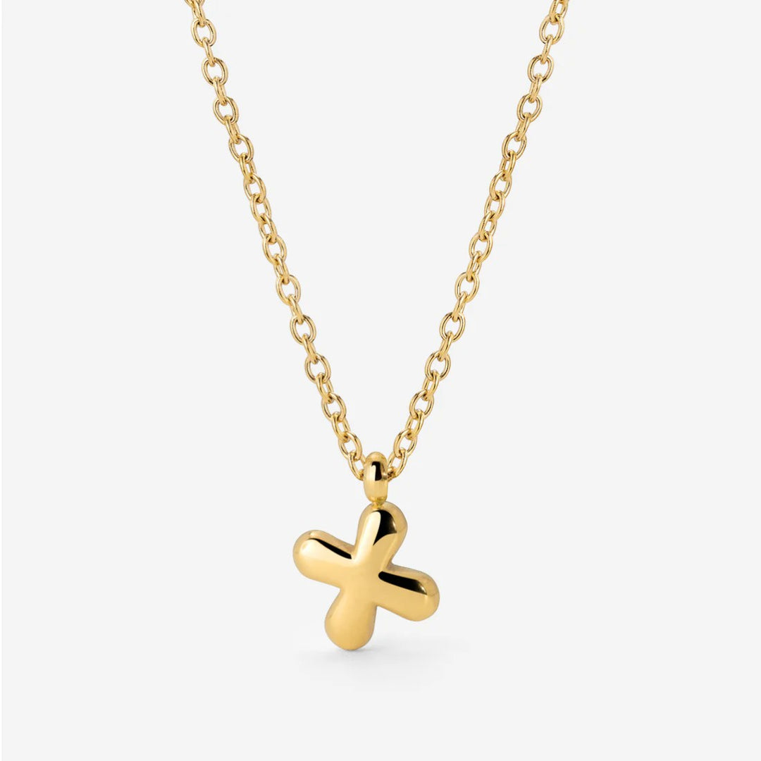Collier Initiale Plaqué Or pour Femme – Pendentif Lettre Bubble