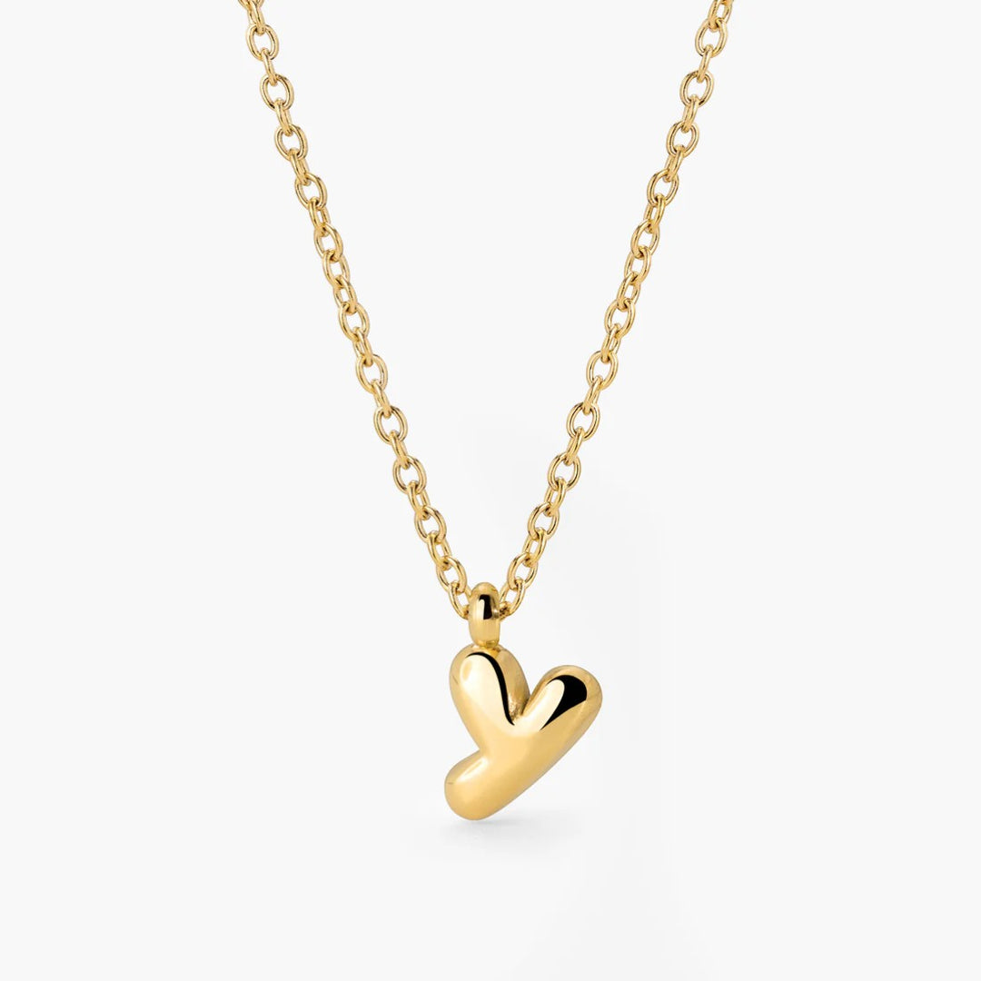 Collier Initiale Plaqué Or pour Femme – Pendentif Lettre Bubble