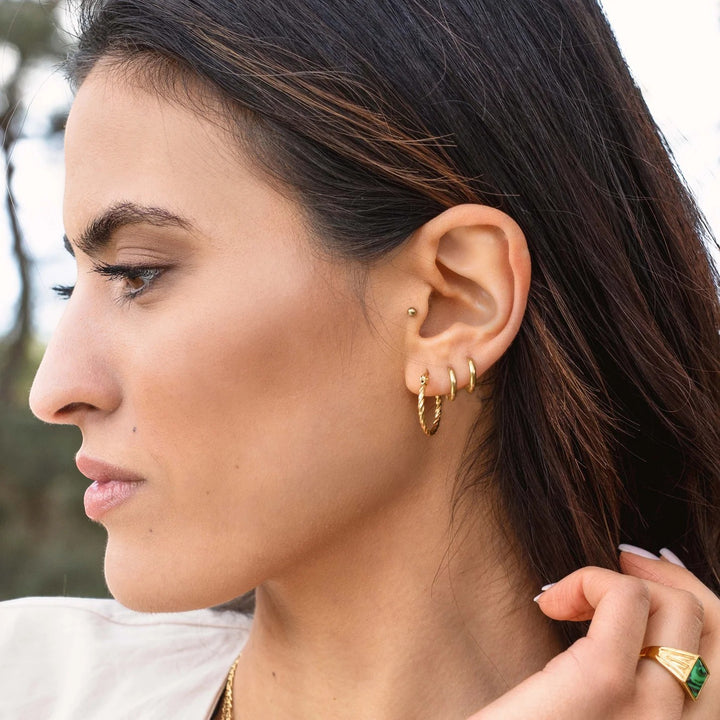 Boucles d’oreilles créoles femme en acier inoxydable – Fermeture à clic