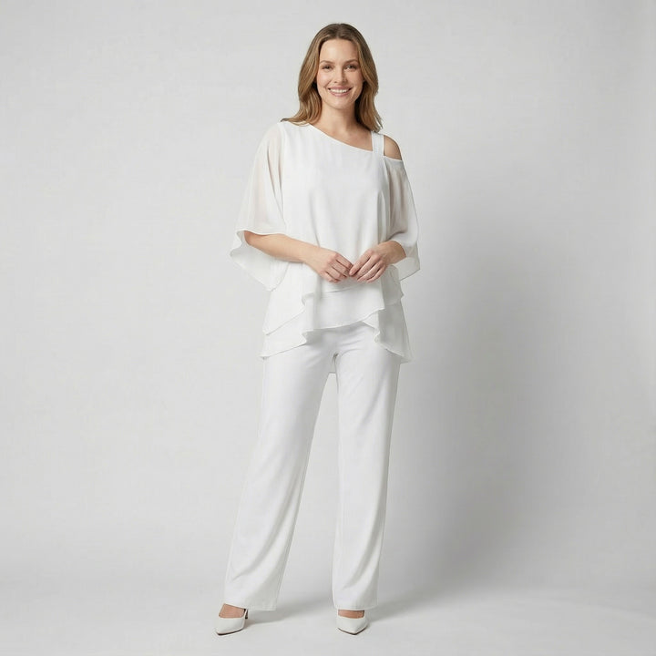 Women's batwing-sleeve top and pants set – Flowing fit