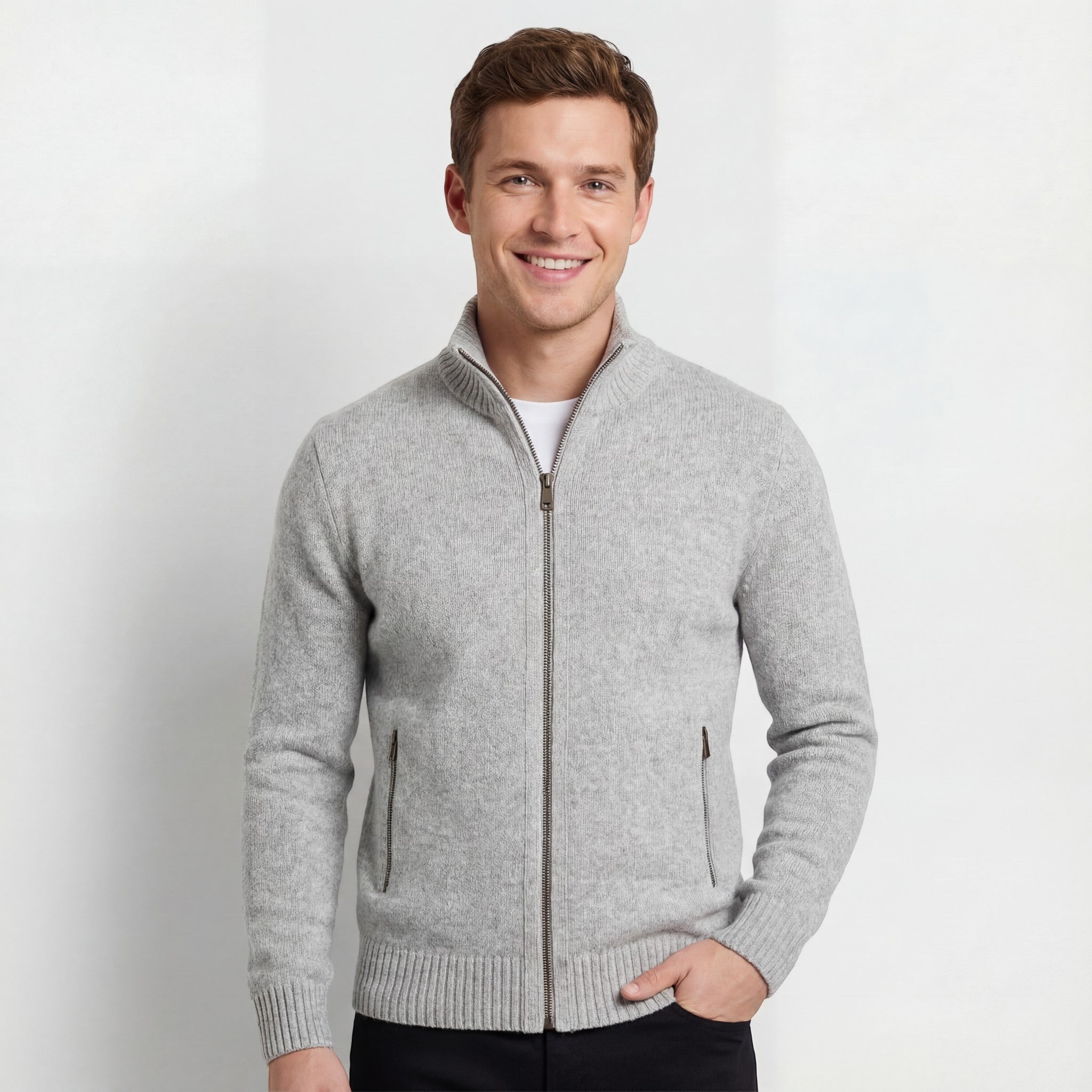 Riche | Gilet homme tricoté – uni décontracté coupe ajustée