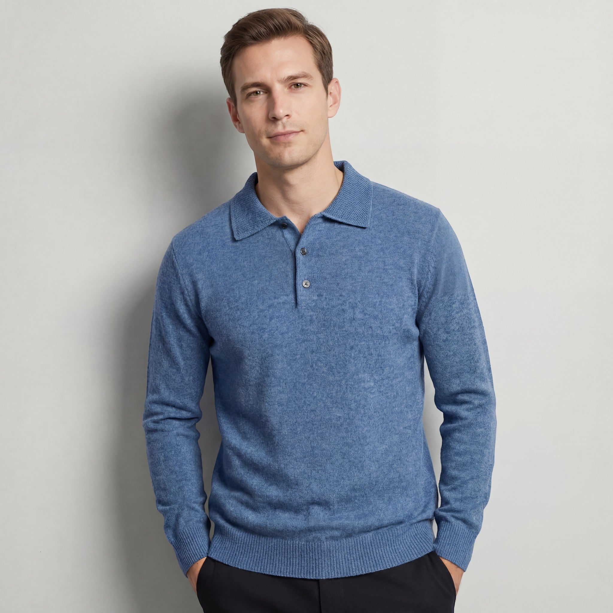 Riche | Pull polo en laine pour homme