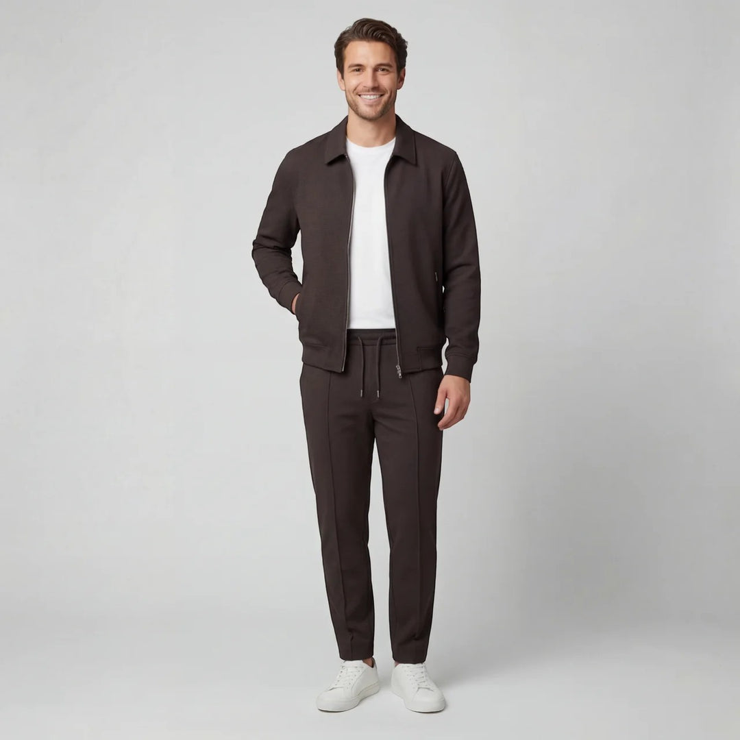 Herresæt med jakke og bukser i bomuldsblanding – Slim fit
