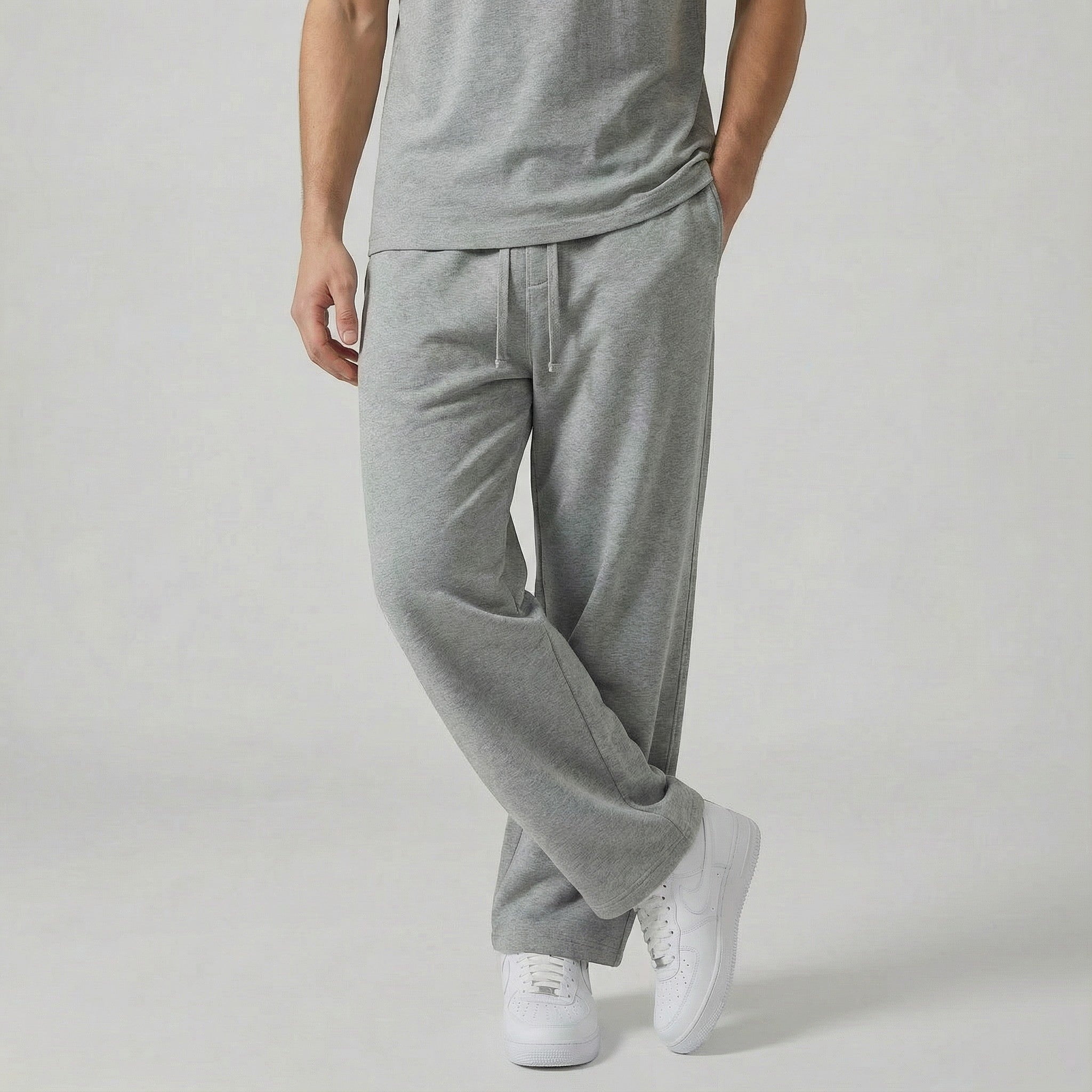 Riche | Pantalon homme en coton à jambe droite avec cordon