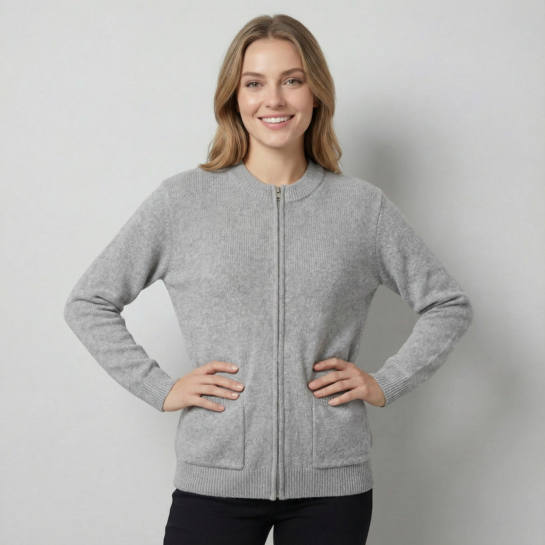 Riche | Women's Zipper-Front Knit Cardigan