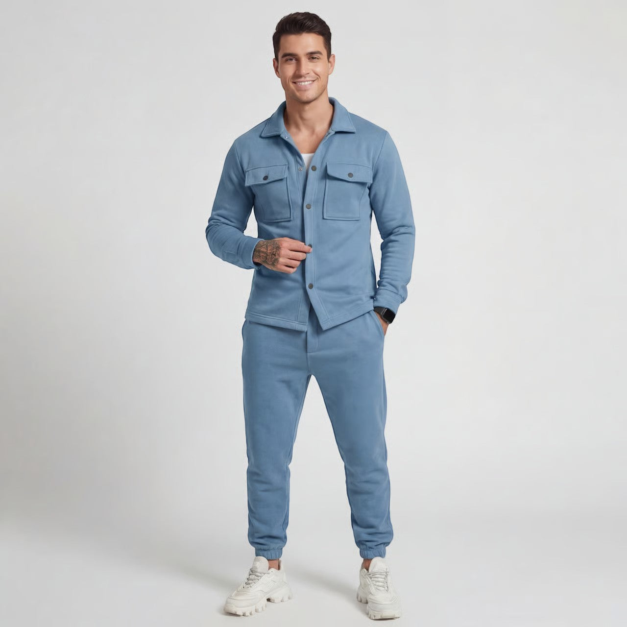 Riche | Ensemble Casual Deux Pièces en Coton pour Homme