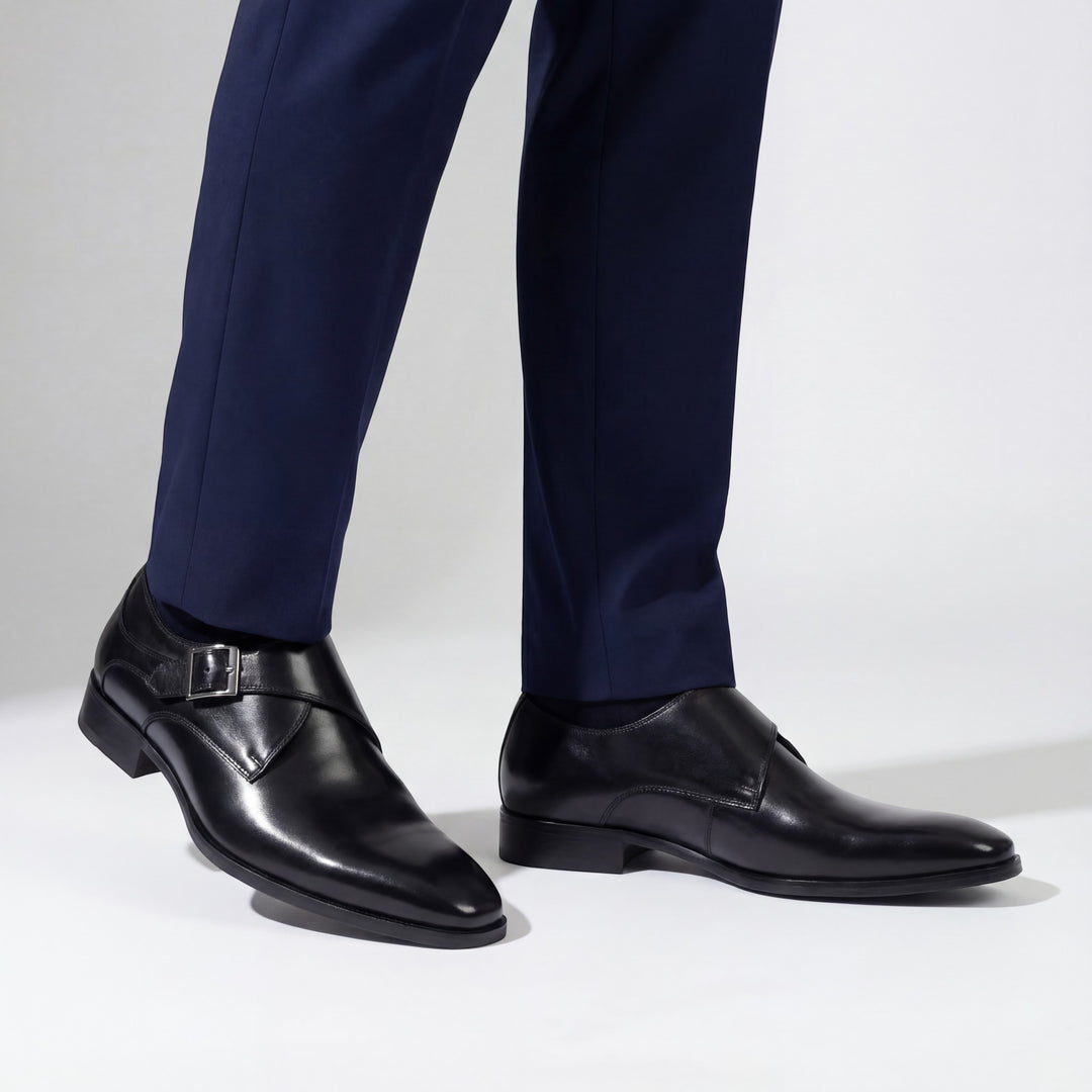 Chaussures formelles homme en cuir de vachette – Bout carré coupe structurée