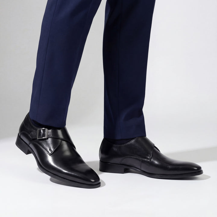 Chaussures formelles homme en cuir de vachette – Bout carré coupe structurée