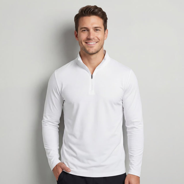 Riche | Quarter Zip Homme Manches Longues – Couche Athlétique Minimaliste