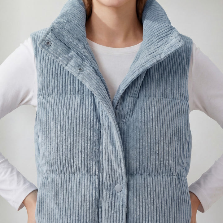 Riche | Veste Femme Matelassée Sans Manches à Col Montant