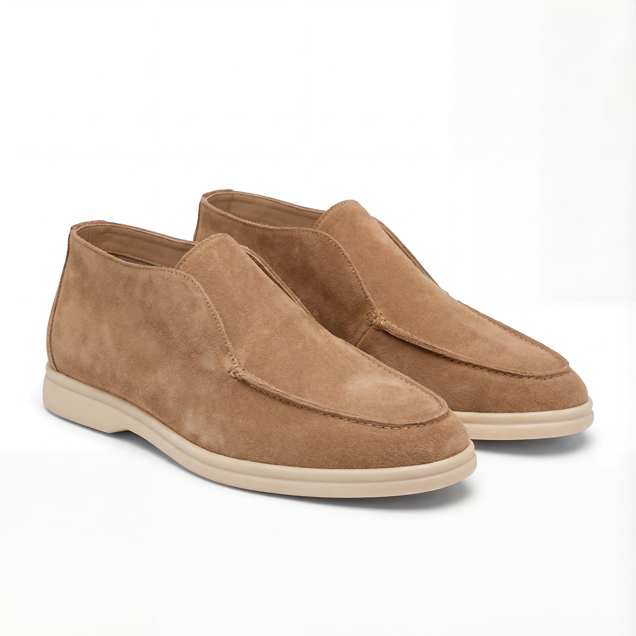 Riche | Mocassins Hauts Homme en Suède – Minimalistes Rétro Slip-On