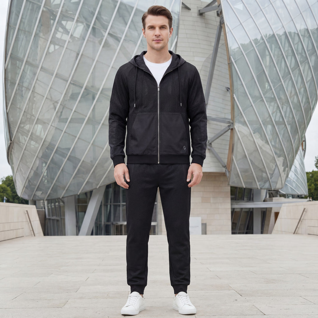 Ensemble survêtement en mesh pour homme – Coupe slim à capuche
