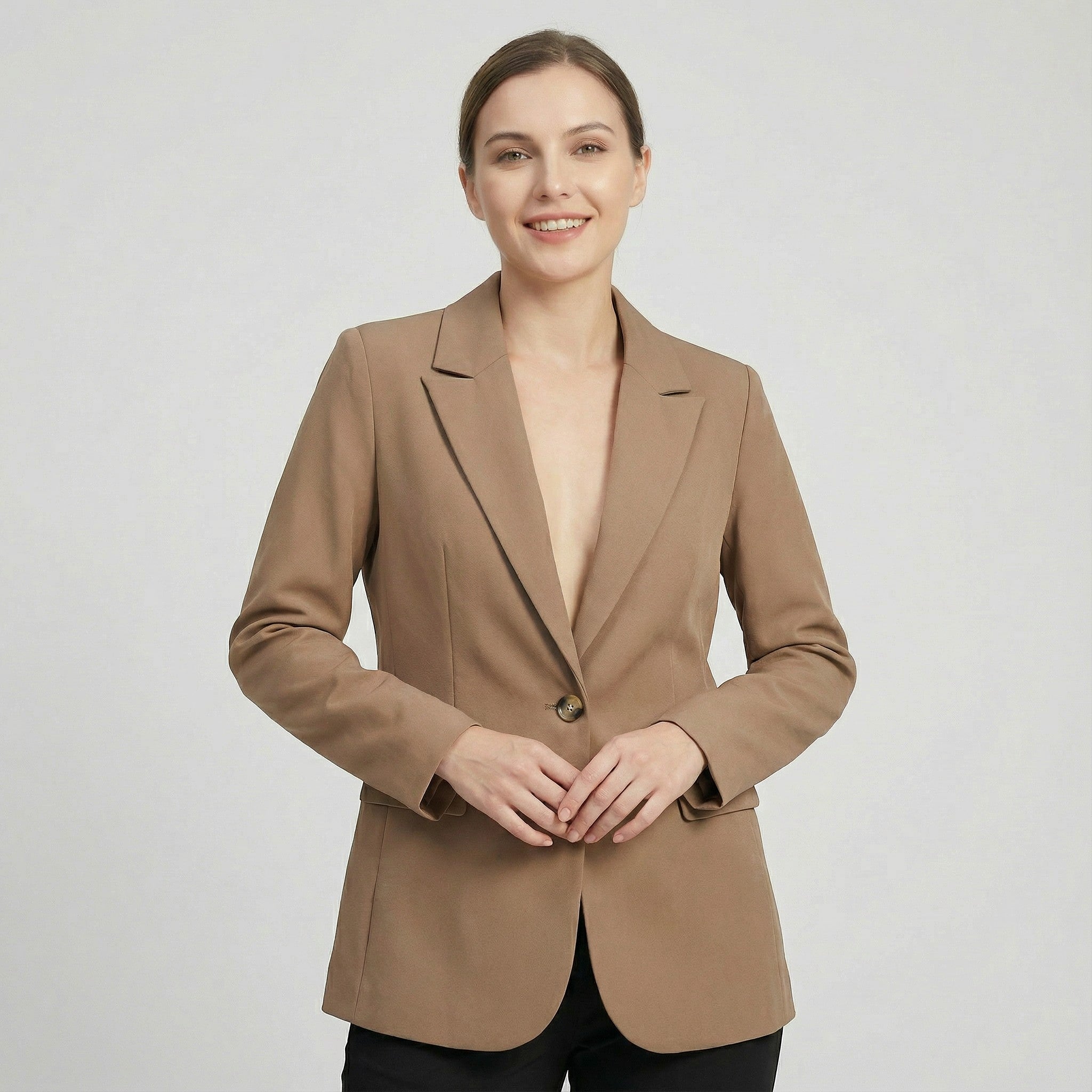 Blazer femme en tissu – Coupe structurée à bouton frontal
