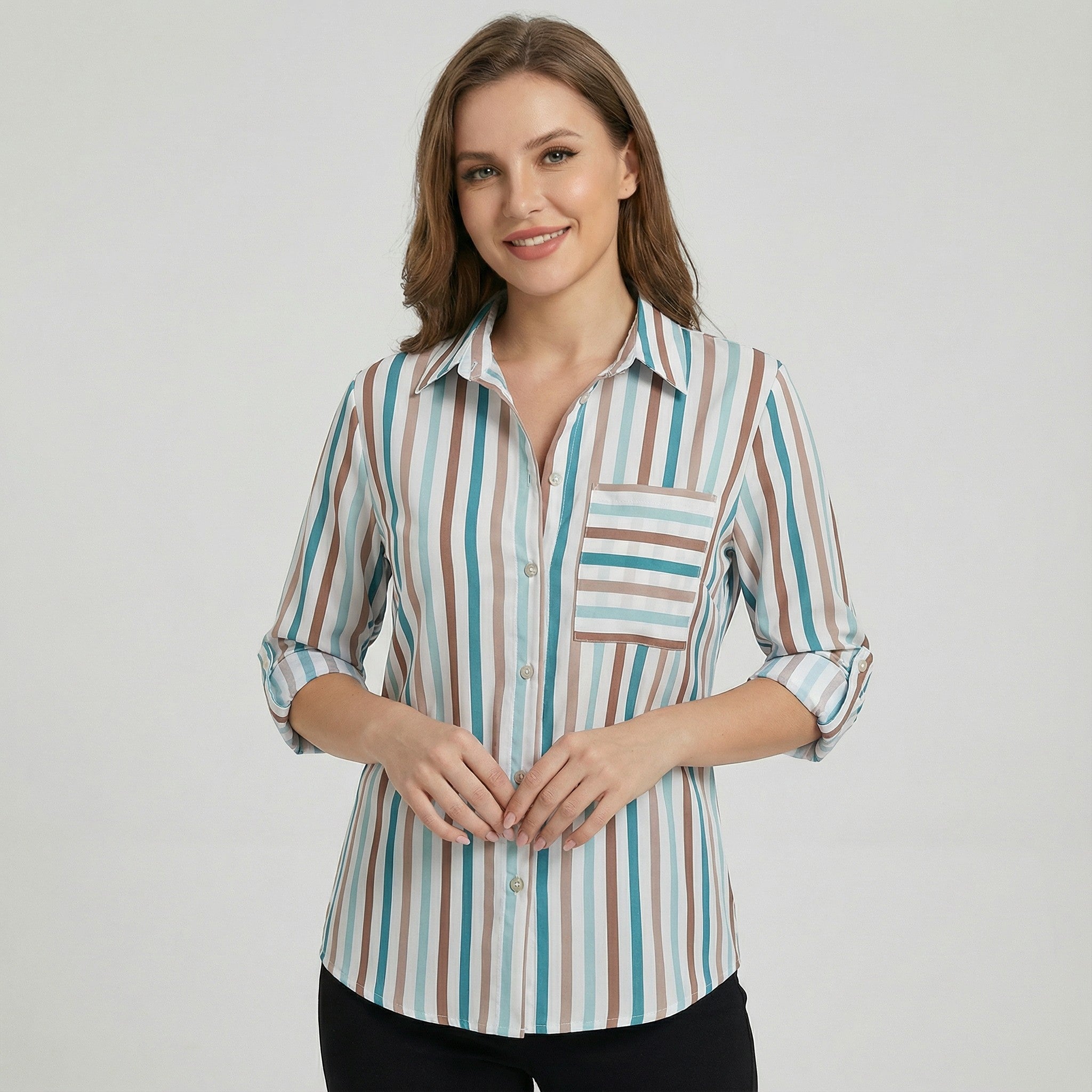 Riche | Blouse imprimée à manches longues en satin pour femme