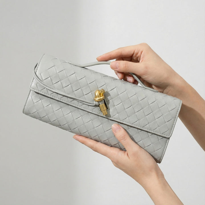 Women's leather clutch bag – Removable shoulder strap