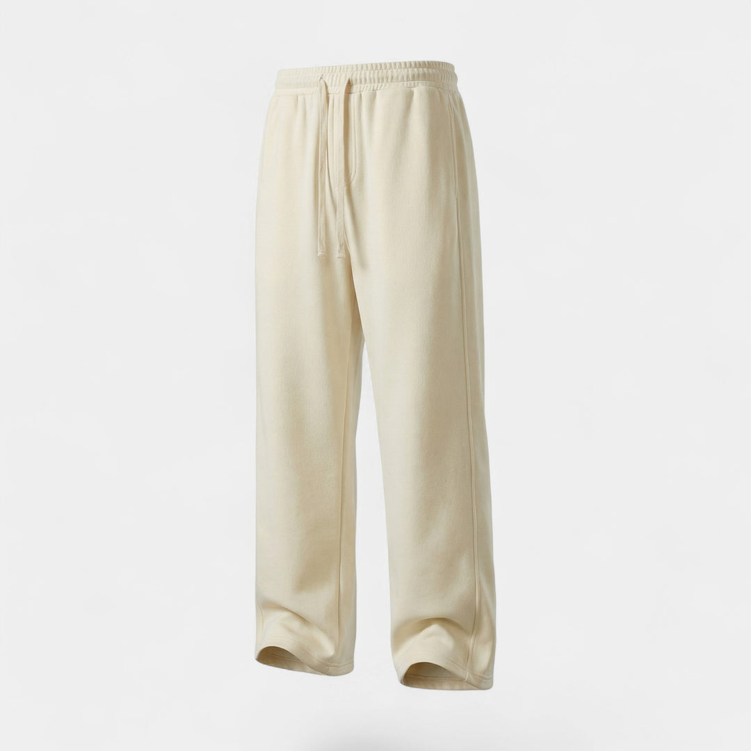 Herrenhose aus Baumwolle mit geradem Schnitt – Lässiger Schnitt mit Kordelzug