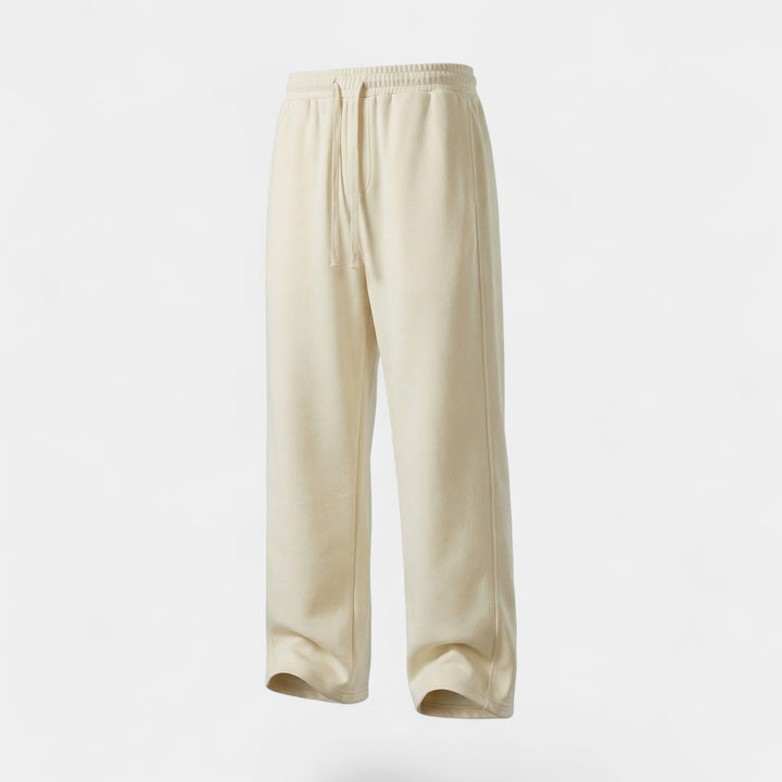 Herrenhose aus Baumwolle mit geradem Schnitt – Lässiger Schnitt mit Kordelzug