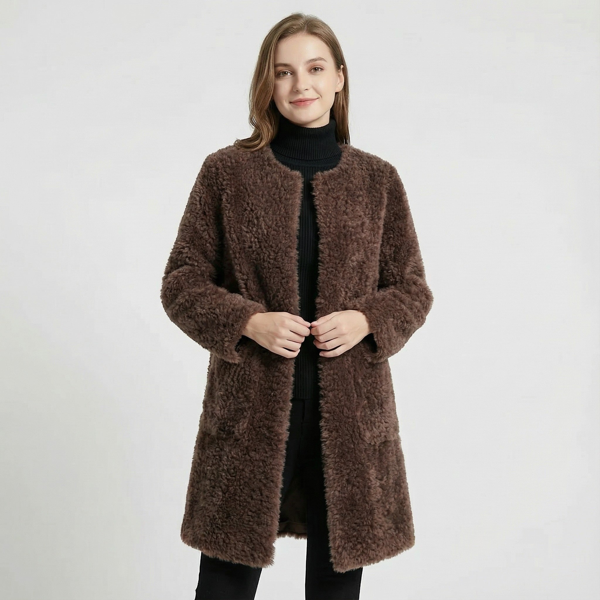 Riche | Manteau mi-long texturé pour femme