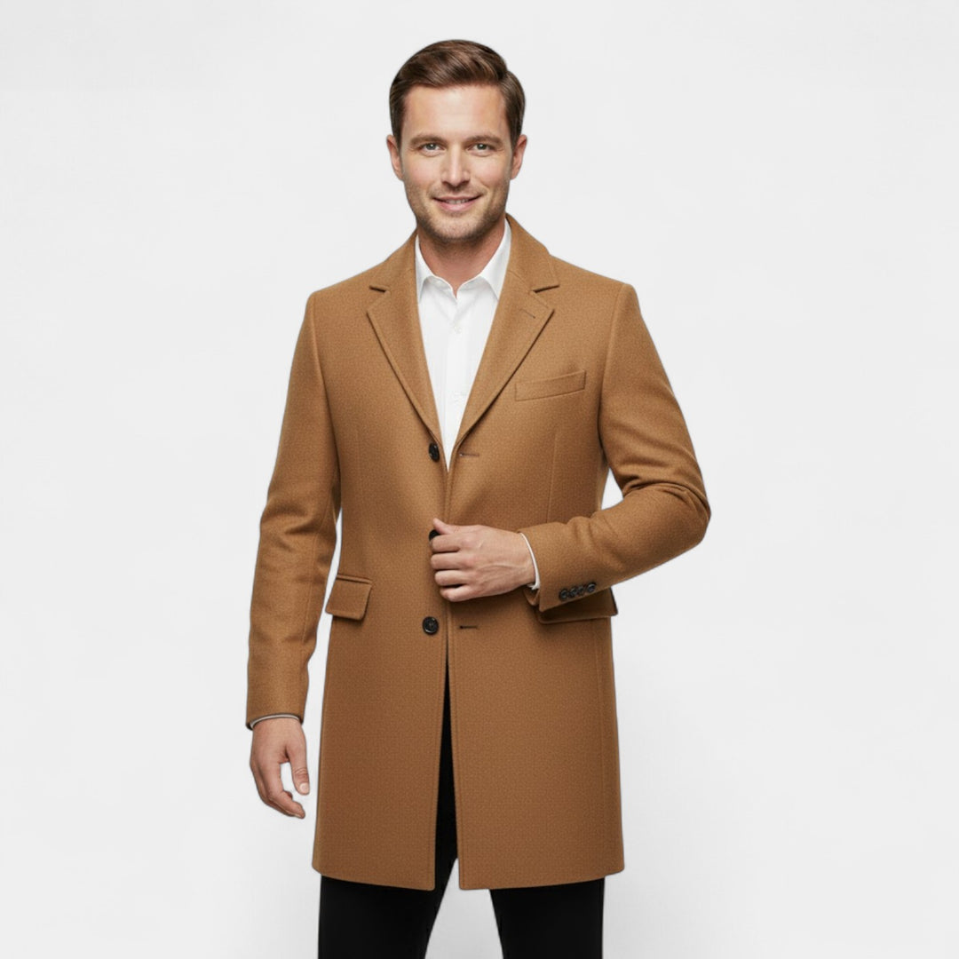 Riche | Herrefrakke i uld – Lang trenchcoat i klassisk snit