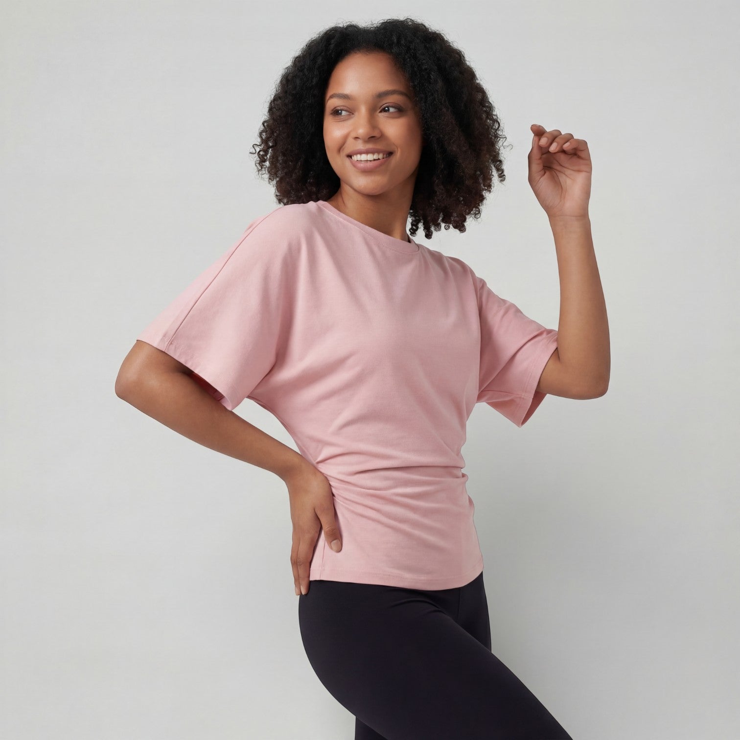 Top femme manches chauve-souris en tissu – Taille cintrée coupe décontractée