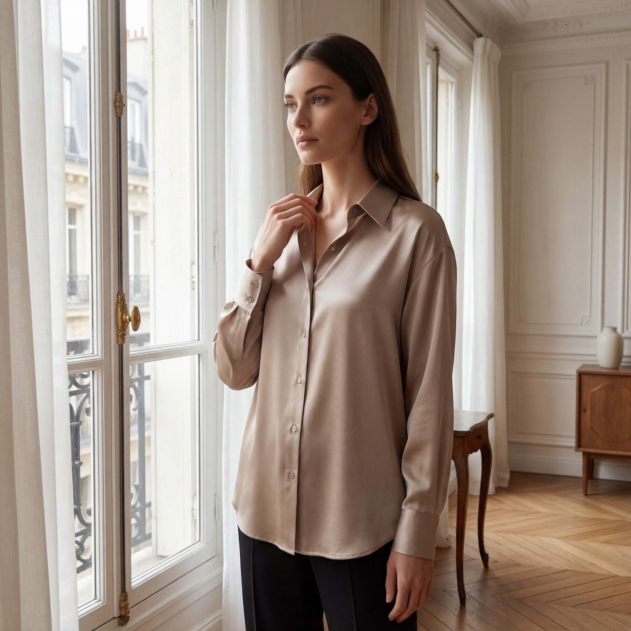 Riche | Blouse en soie à manches longues pour femme