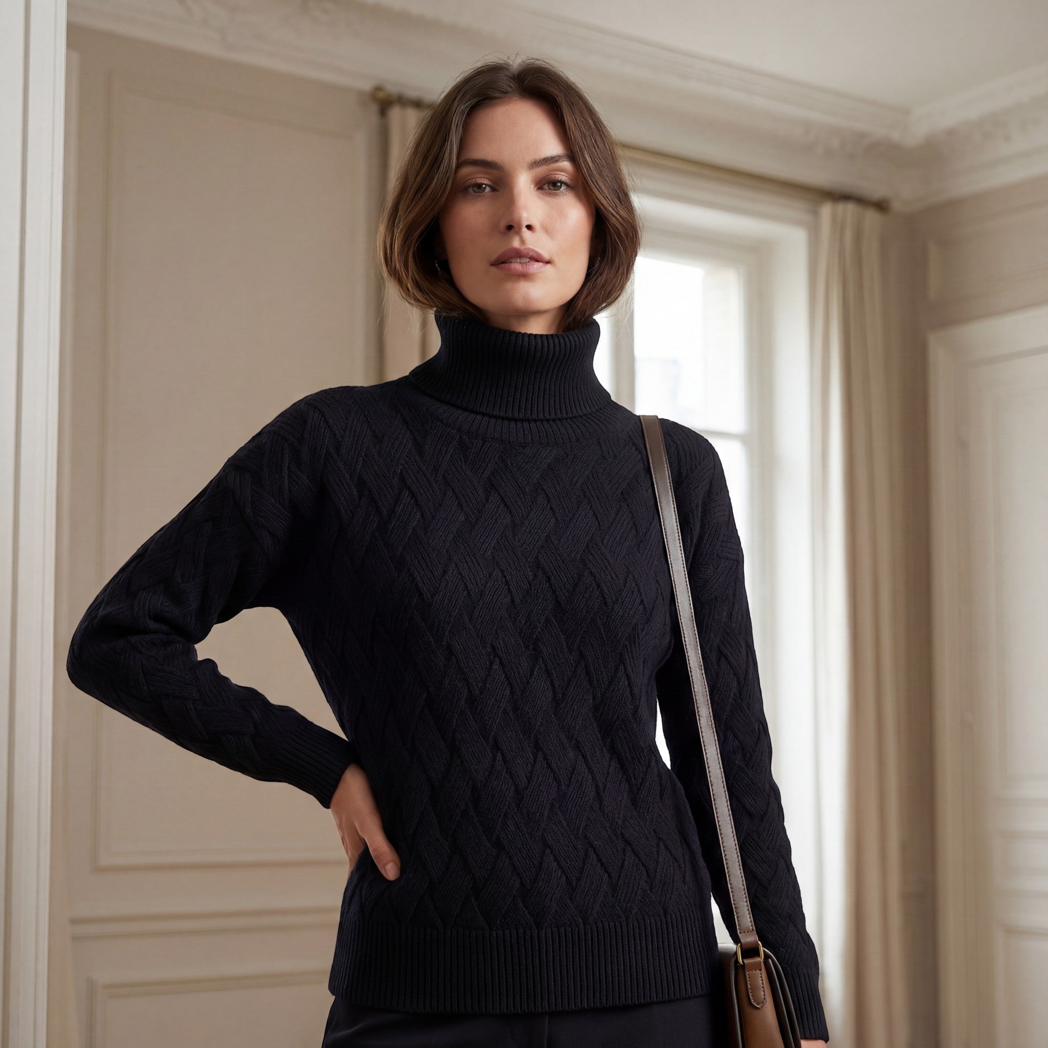 Riche | Pull à col roulé en maille pour femme