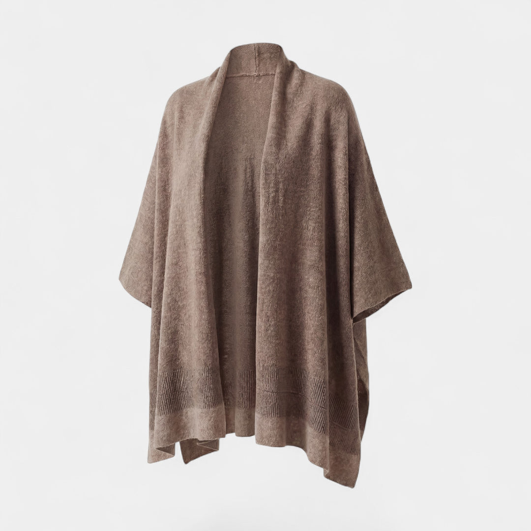 Cape châle femme en maille cachemire – Coupe fluide style drapé à enfiler
