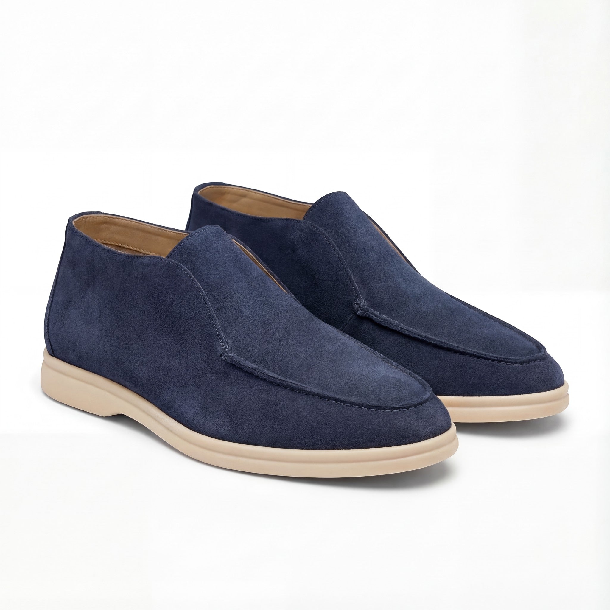 Riche | Mocassins Hauts Homme en Suède – Minimalistes Rétro Slip-On