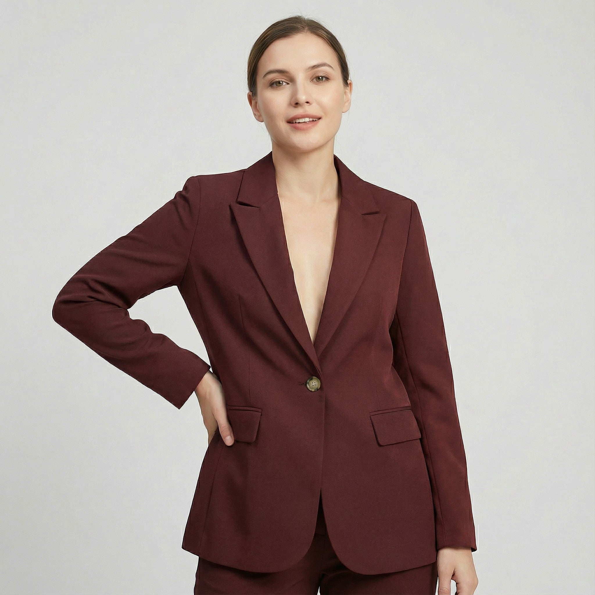 Blazer femme en tissu – Coupe structurée à bouton frontal