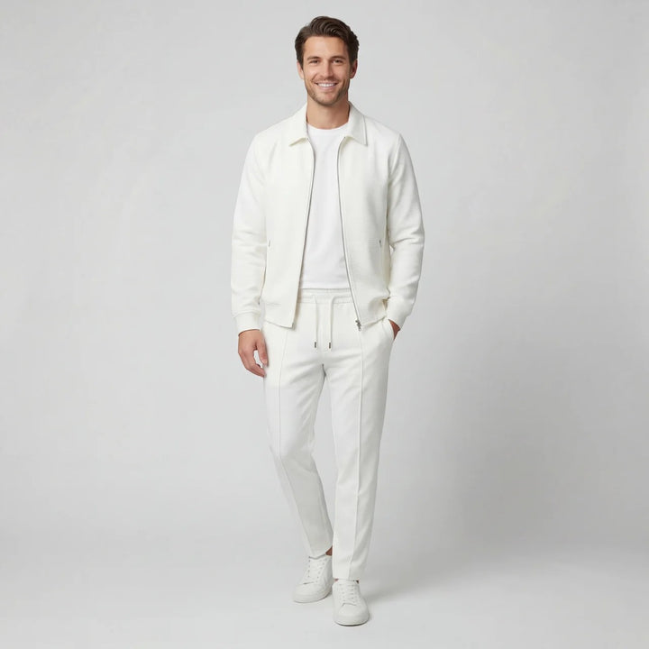 Herresæt med jakke og bukser i bomuldsblanding – Slim fit