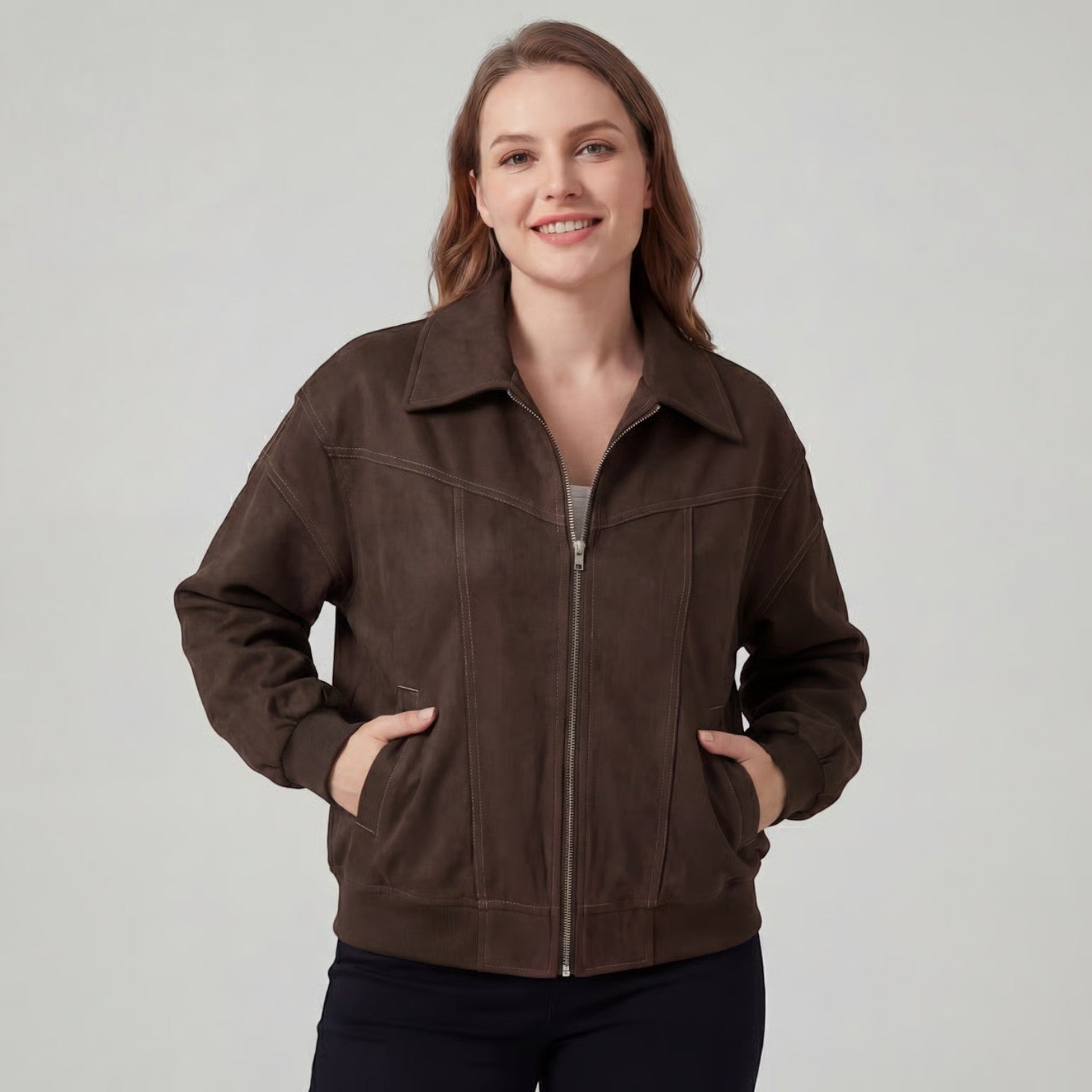 Riche | Veste Moto Zippée Effet Cuir pour Femme