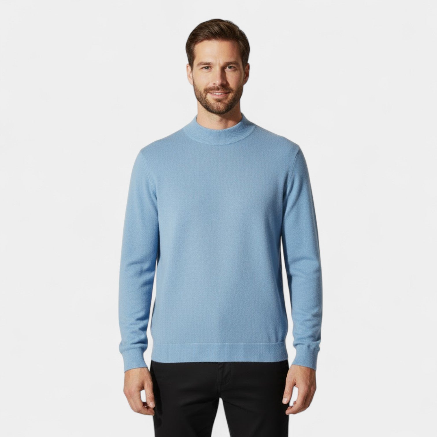Riche | Pull Homme en Cachemire – Col Montant Demi-Hauteur