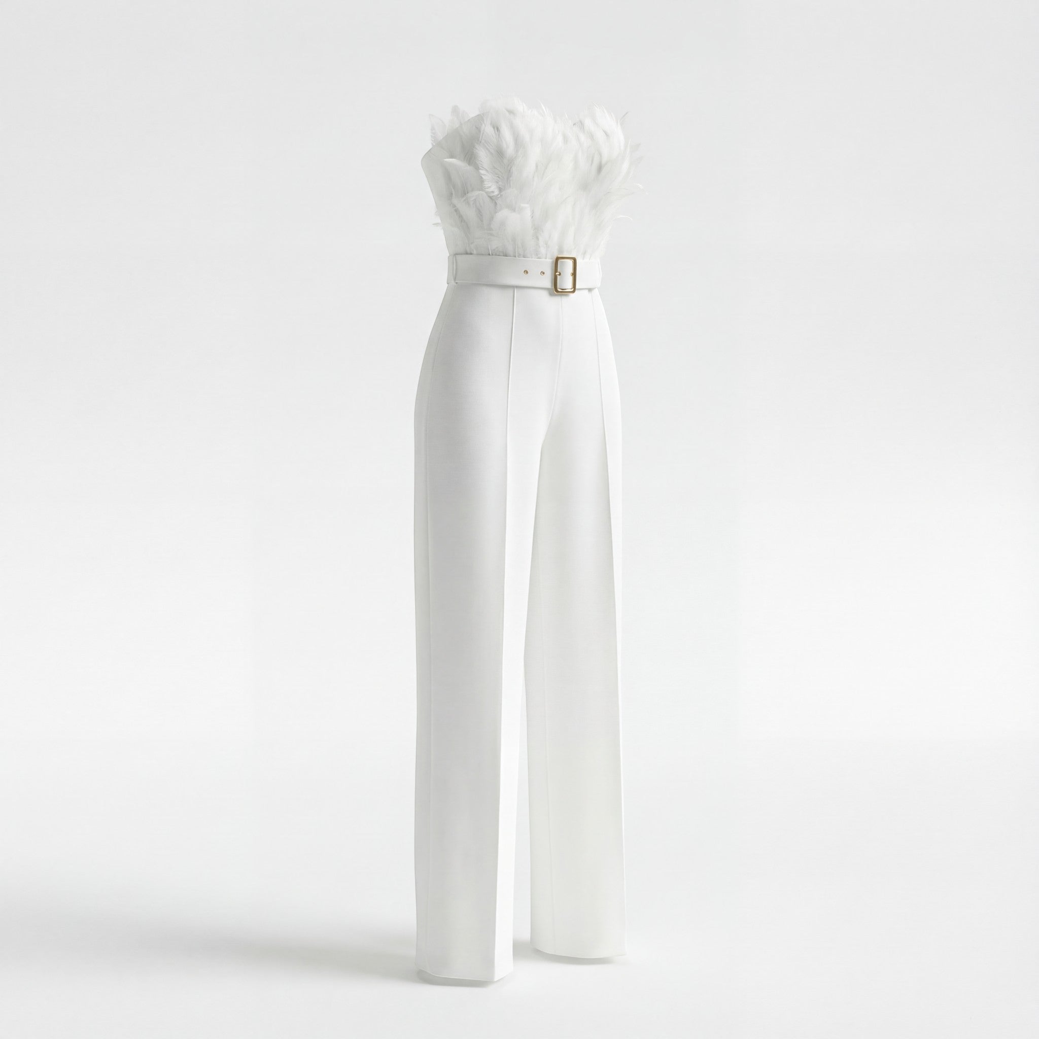 Riche | Combinaison Femme Sans Bretelles à Finition Plumes