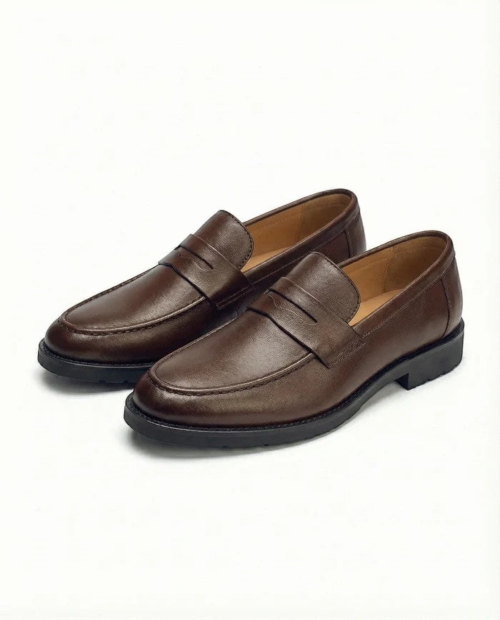 Mocassins homme en cuir lisse – Enfilage facile bout rond