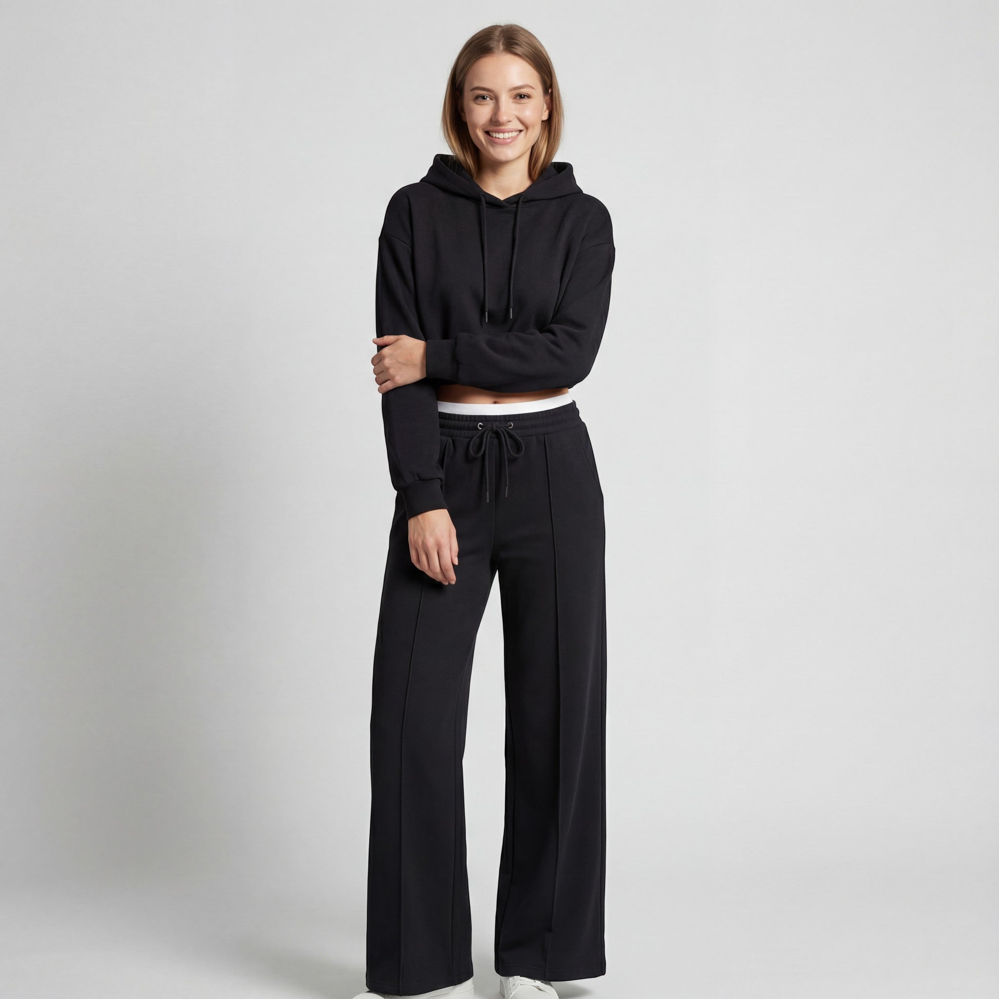 Riche | Ensemble femme en maille fine à capuche