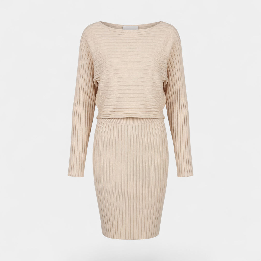 Riche | Women's Ribbed Knit Top and Strapless Skirt Set