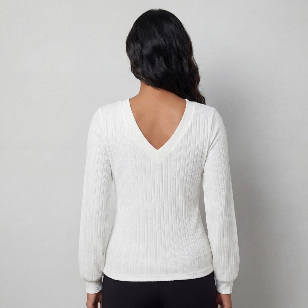 Riche | Women's Long-Sleeve Knit Top with V-Neck