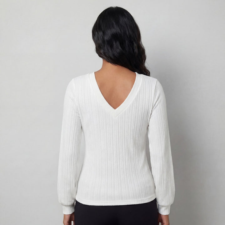 Riche | Women's Long-Sleeve Knit Top with V-Neck