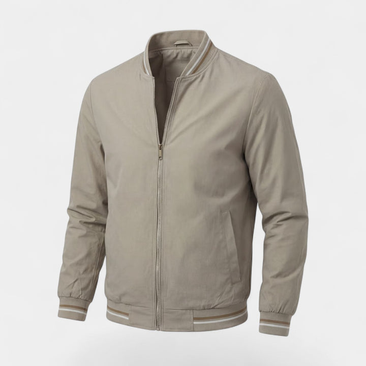 Riche | Veste Zippée Légère en Tissu Tissé à Col Montant pour Homme