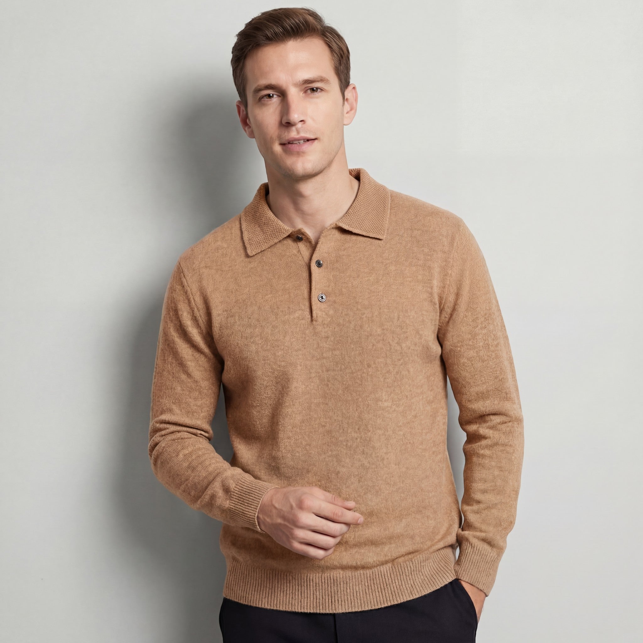 Riche | Pull polo en laine pour homme