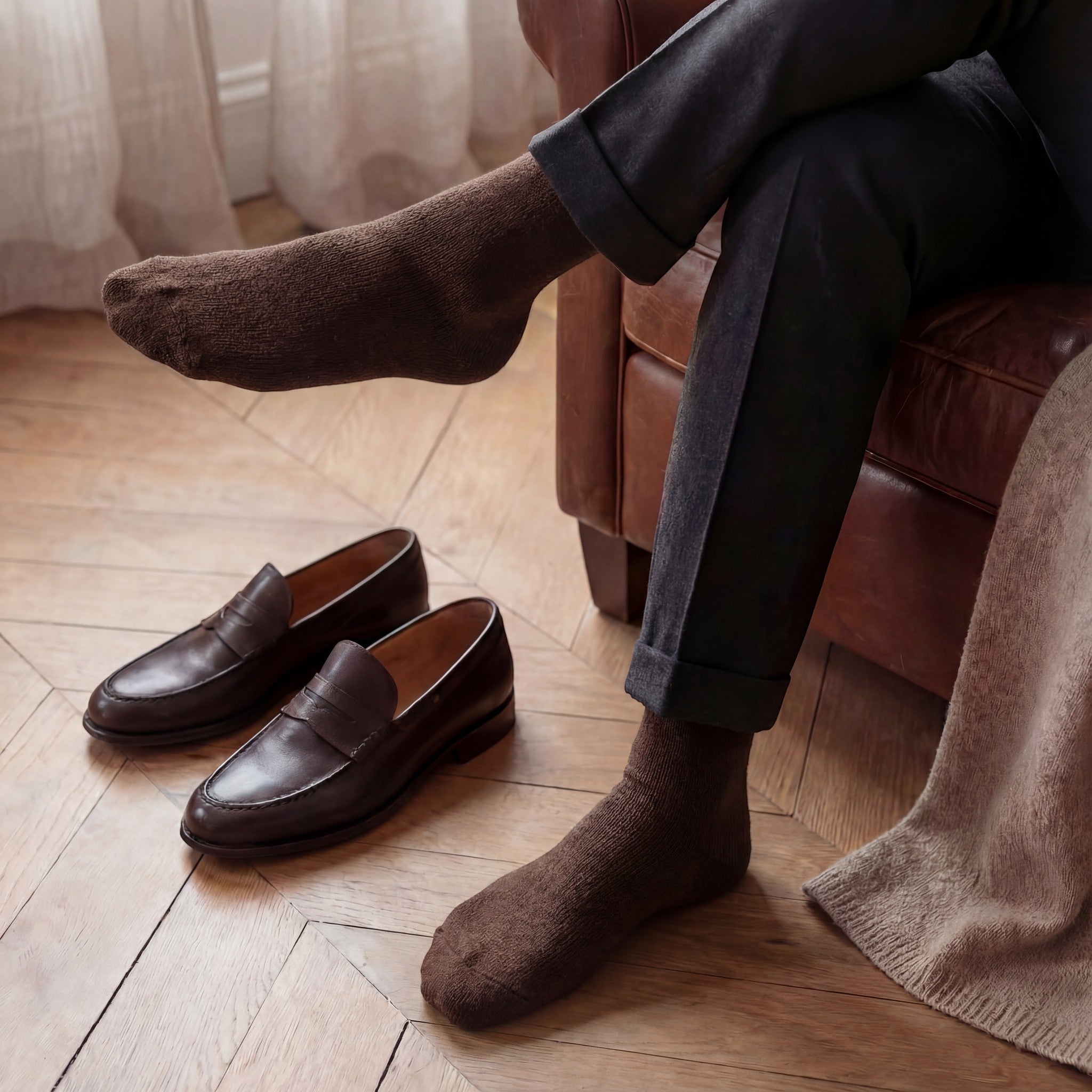 Riche | Chaussettes d’Hiver Doublées Polaire pour Homme