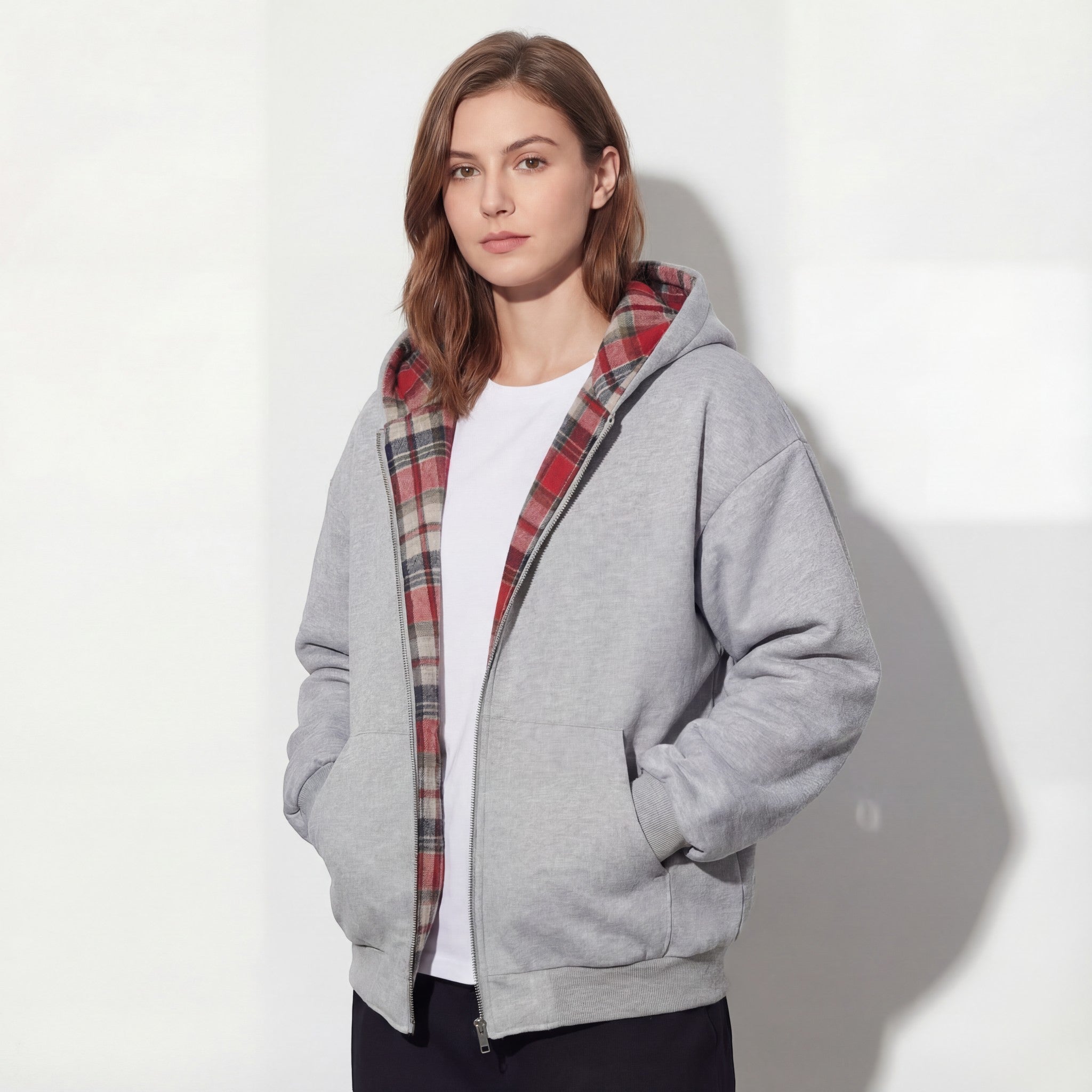 Riche | Veste réversible à capuche en maille pour femme et homme