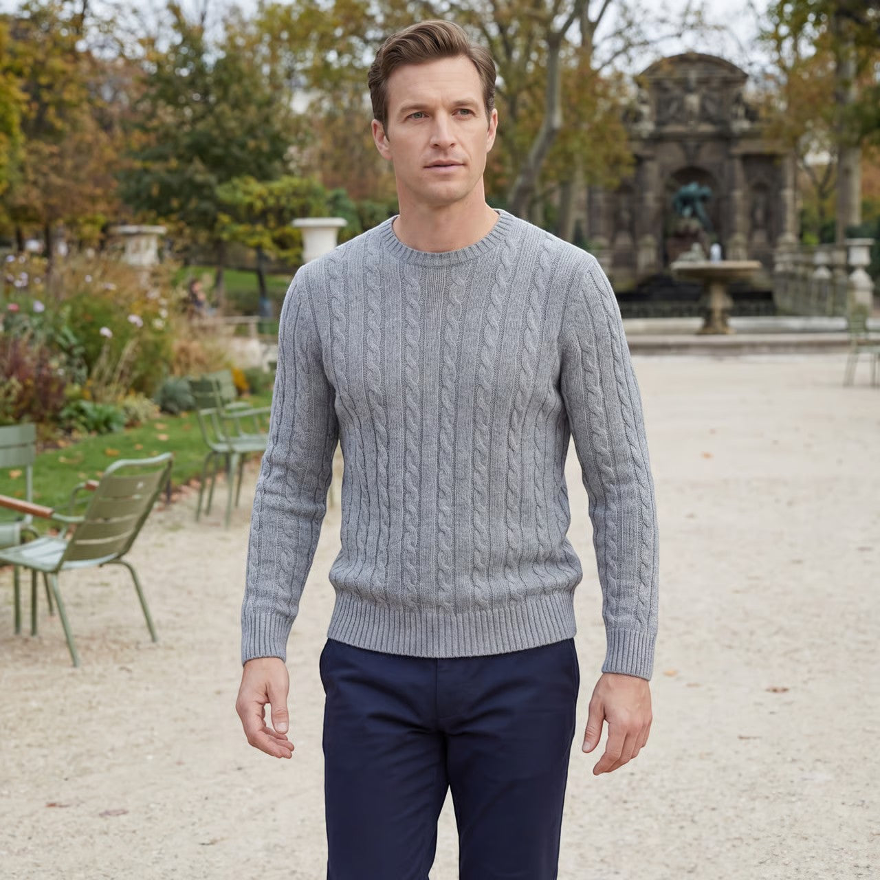 Riche | Homme Pull Tricoté Col Rond en Coton