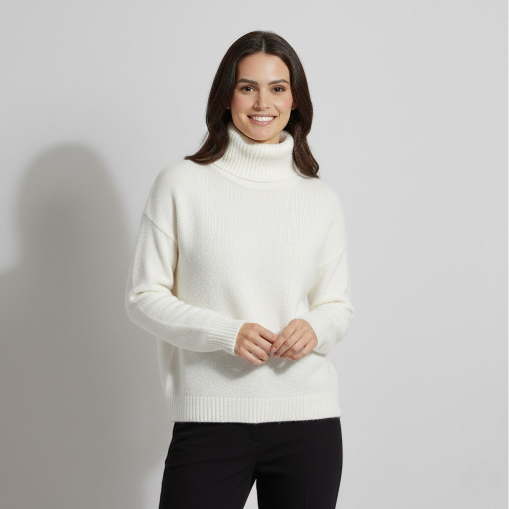 Riche | Pull Col Roulé Épaissi en Cachemire pour Femme