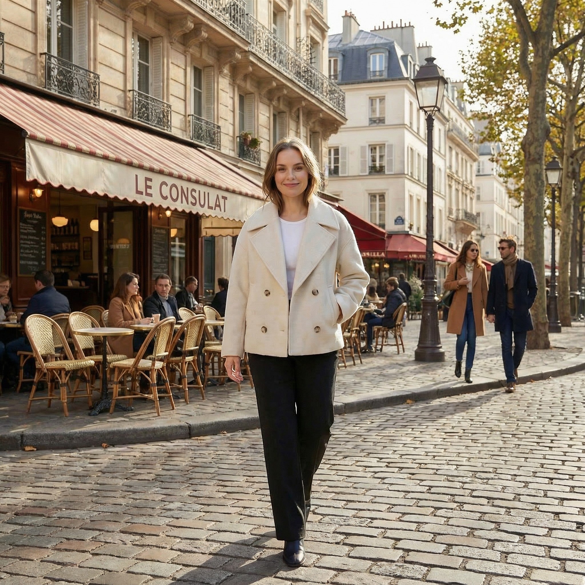 Riche | Manteau court croisé femme en laine